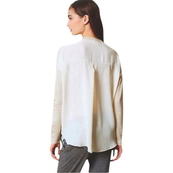 $129 Anthropologie Smooth Back Top Large 10 12 Ivory Blouse Shirt UNIQUE NWT - Picture 7 of 12
